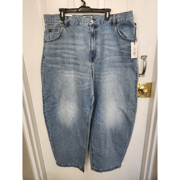 KBB by Kahlana Plus Size 18 Blue Barrel Leg Jeans - Picture 3 of 12